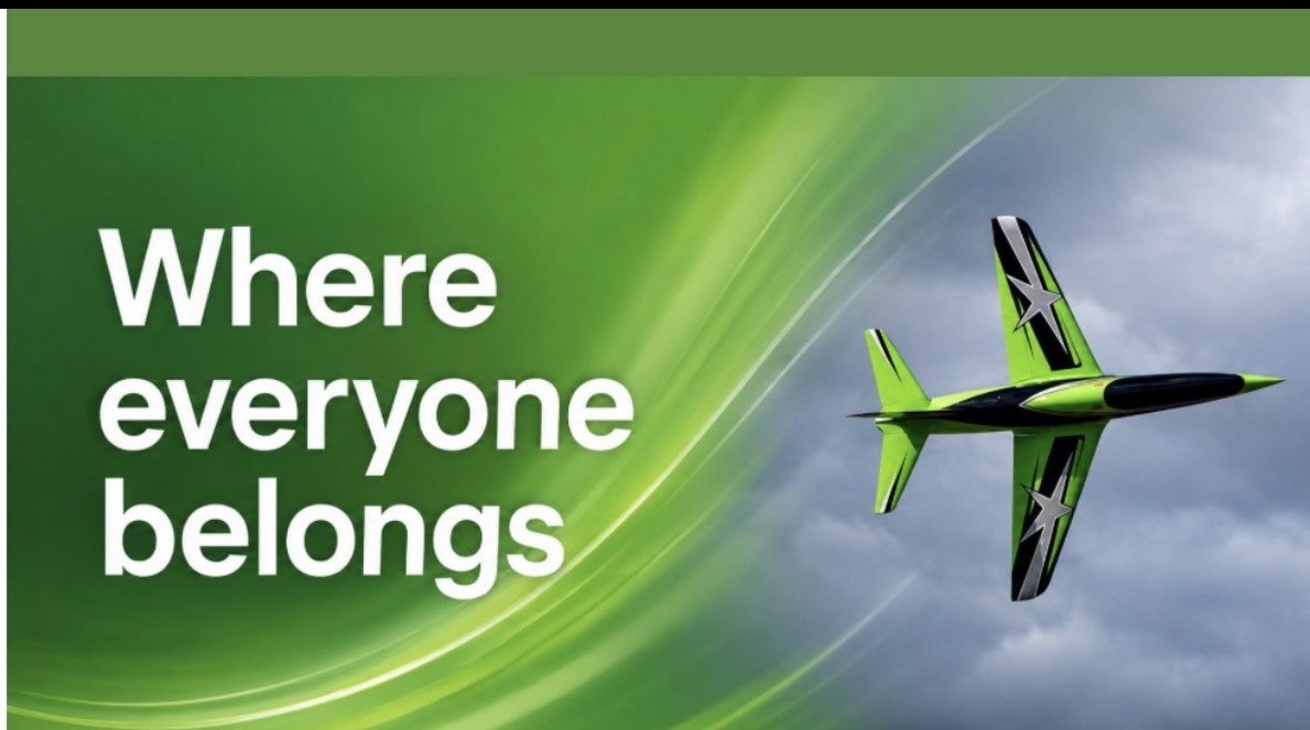 Where everyone belongs — RC jet in flight